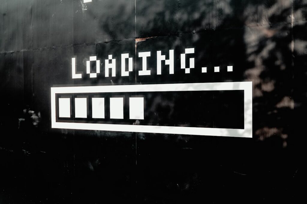 Loading screen showing website performance delays that affect conversion rates